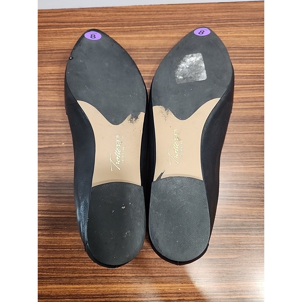 Trotters Flats Womens Size 8 M Emotion Loafer Black Leather Slip On - Picture 8 of 8